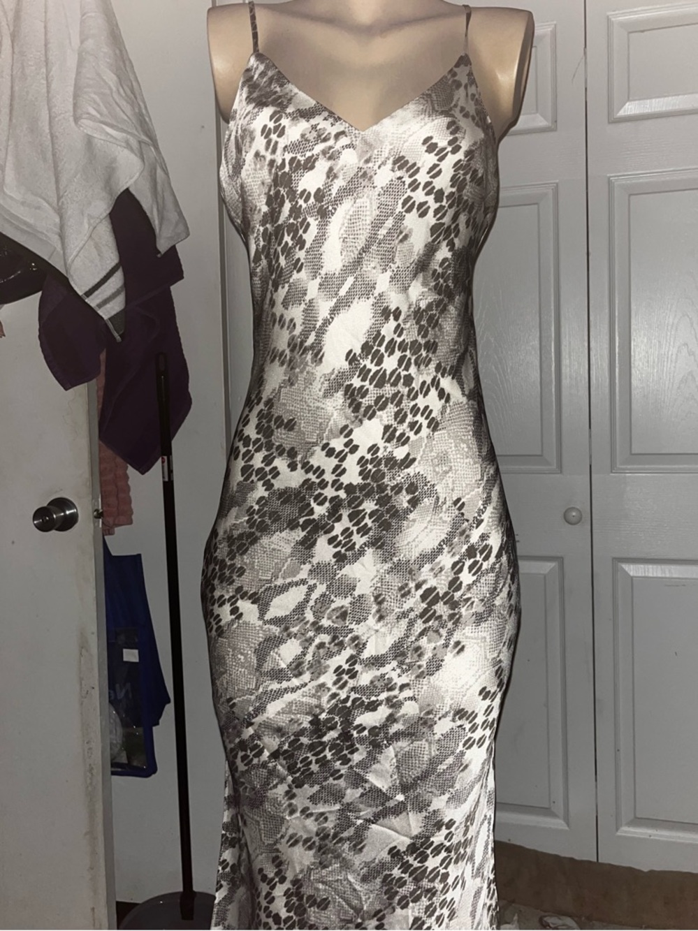 Express Silver Snake-Print Slip Dress 🆕
